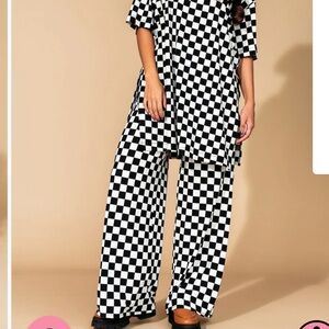Checkered Black and White Pants